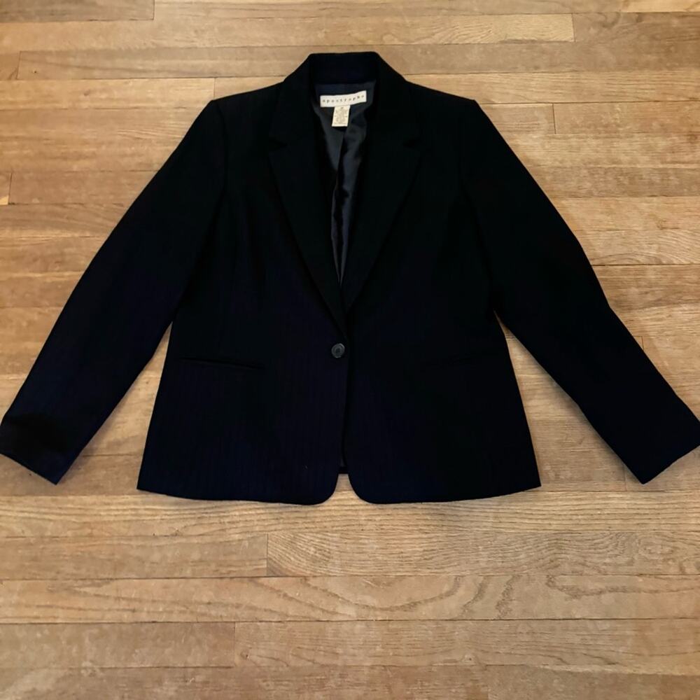 Apostrophe black one button lapel blazer jacket size 16
b30